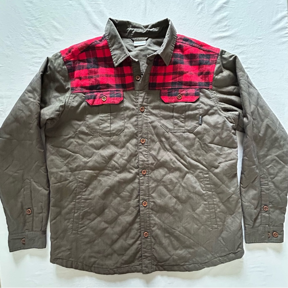 Colombia Red Plaid and Gray Quilted Jacket